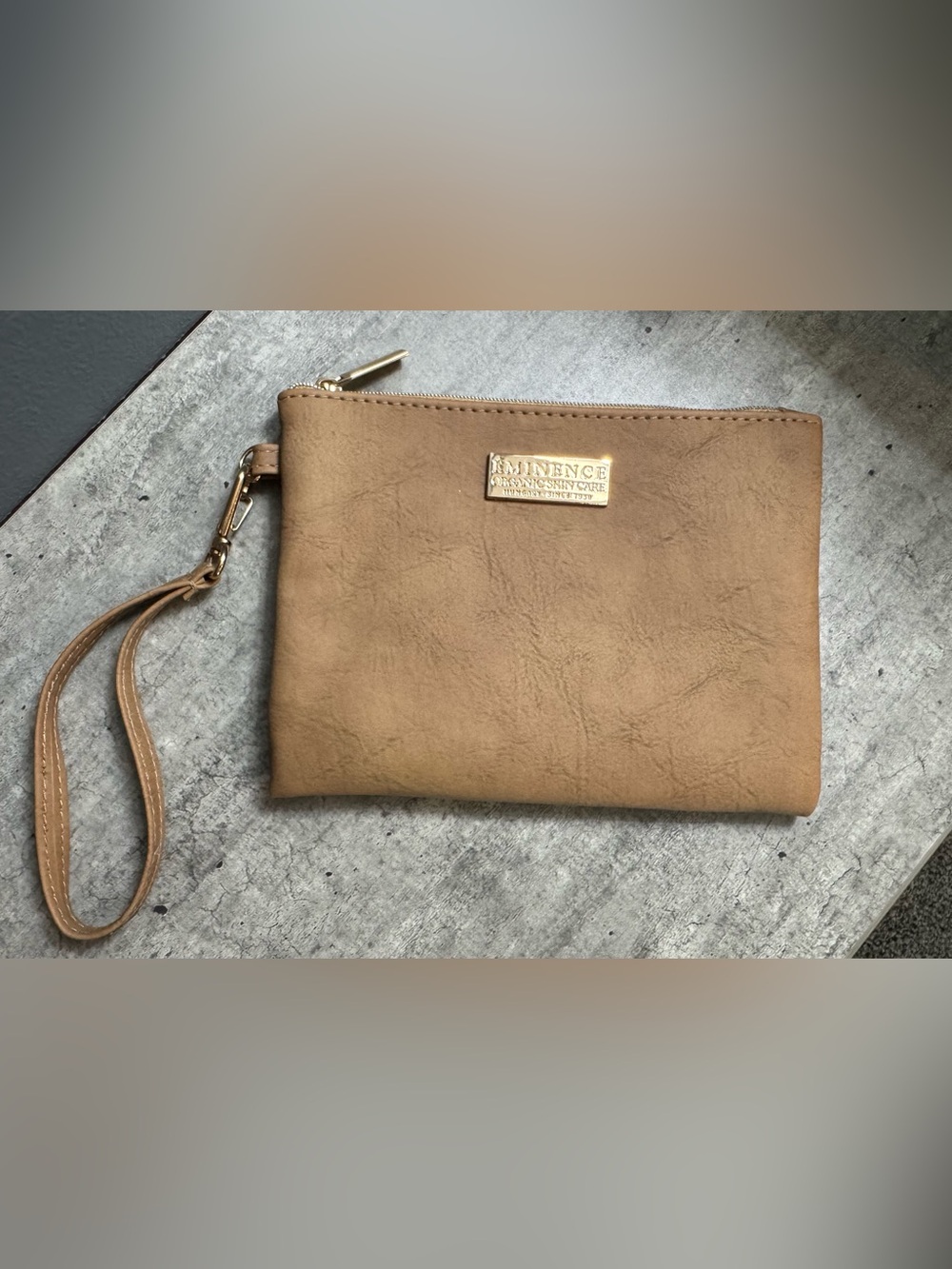 Eminence Tan Wristlet Pouch